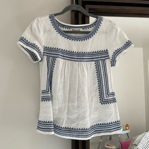 Madewell linen embroidered top